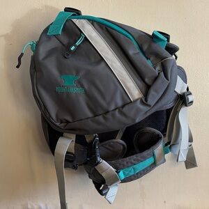 Gray and Teal Men's Backpack